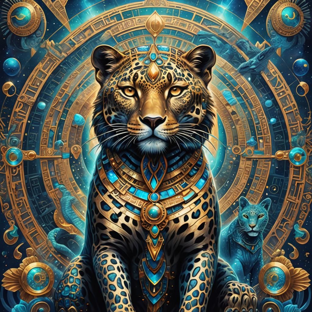 Egyptian Goddess Sekhmet as Ocean Leopard