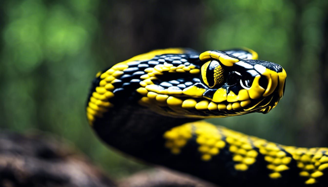 Snake Portrait in Forest with Ambient Light