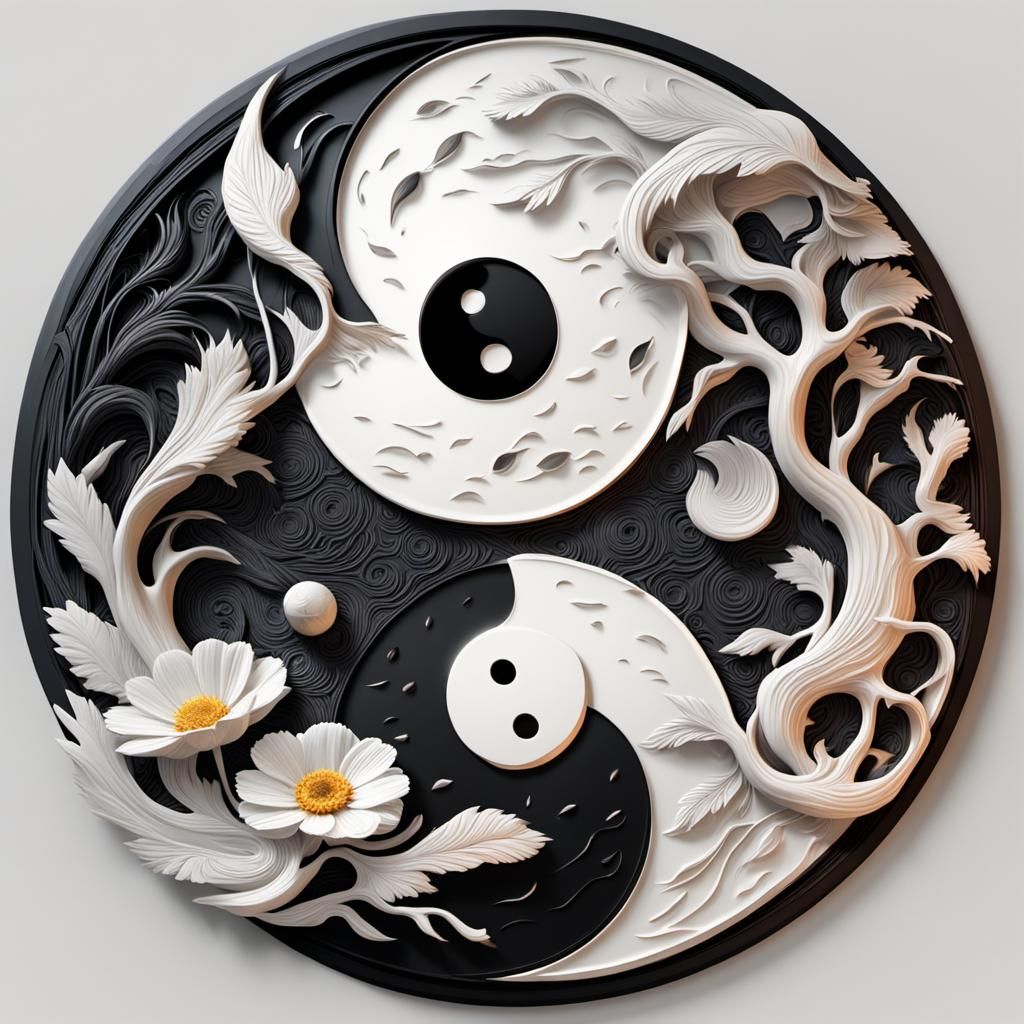 Detailed Yin Yang Symbol in High Resolution