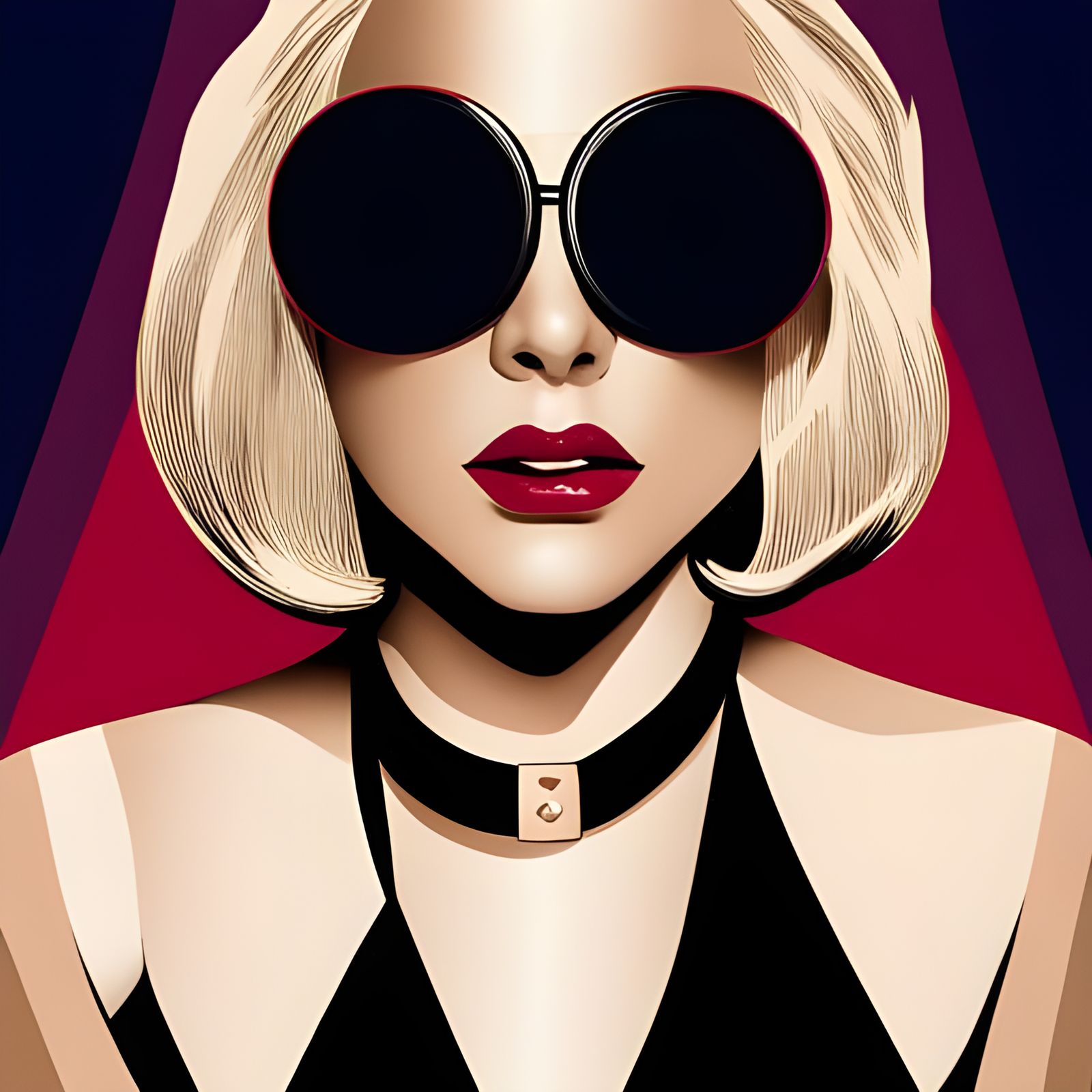 Lady Gaga Pop Art Screen Print in Bauhaus Style
