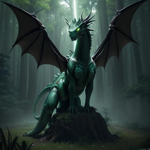 Epic Forest Dragon Thunder Spirit in 3D