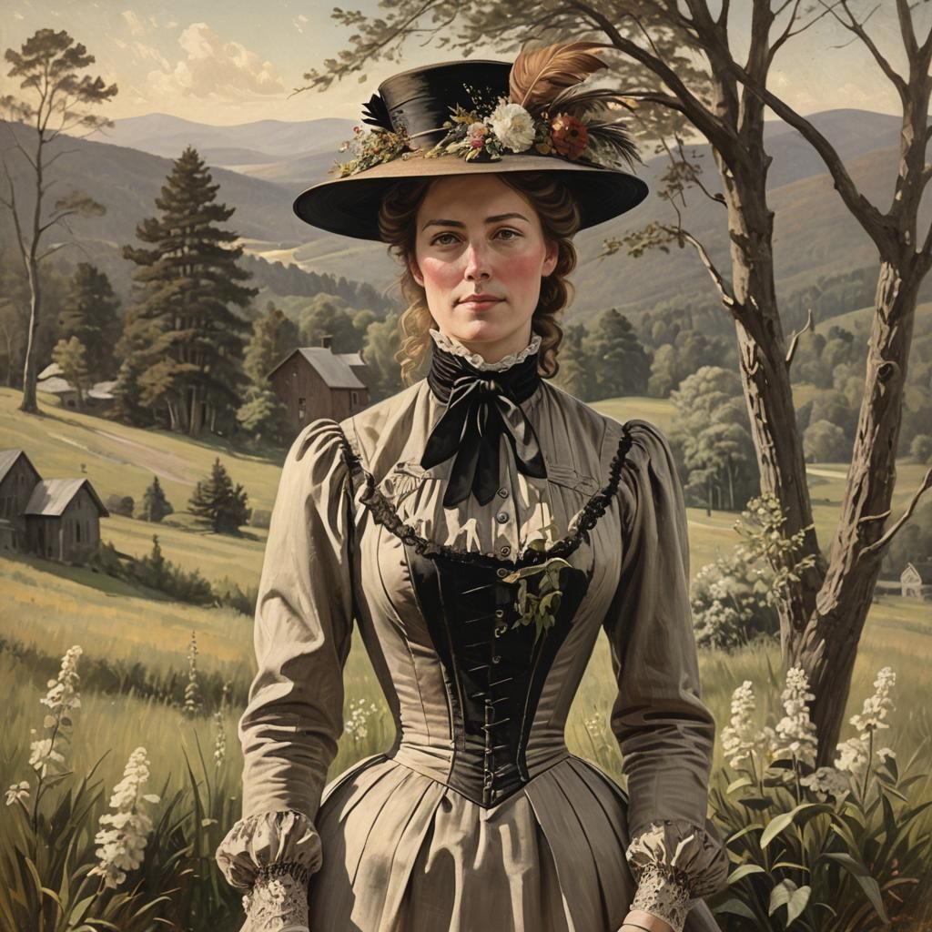 19th Century Portrait of Mary Albee in American Realism