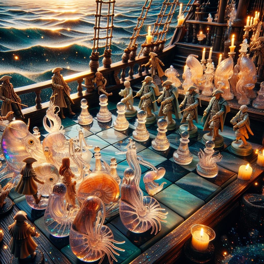 Pirates Play Chess with Sea Creature Pieces