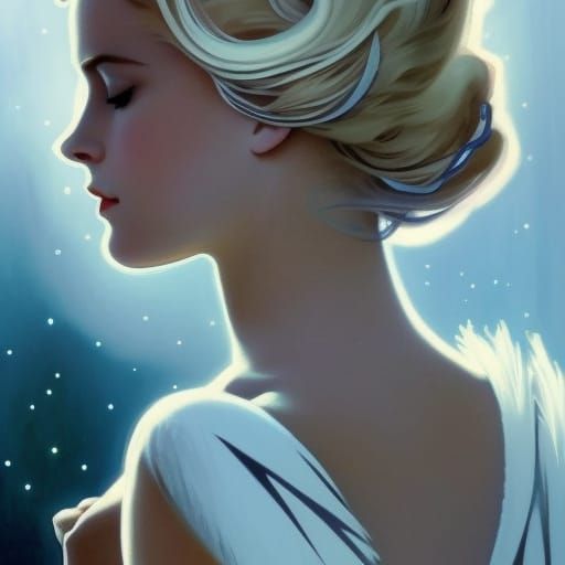 Swan Princess in Art Nouveau Style