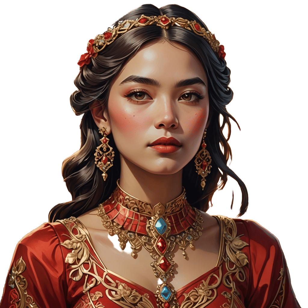 Ferry Portrait with Jewelry in Art Nouveau Style