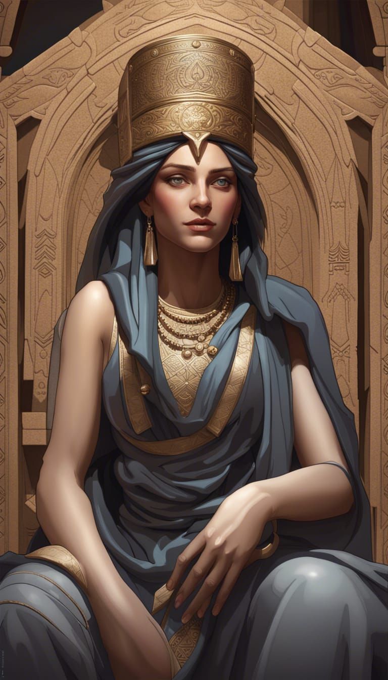 Cyrus the Great Portrait in Art Nouveau Style