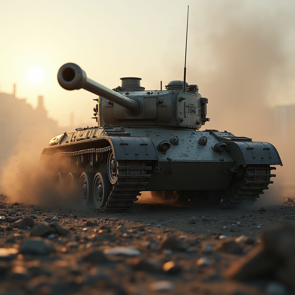 Battle-Scarred Tank in Hyper-Realistic 8K HDR