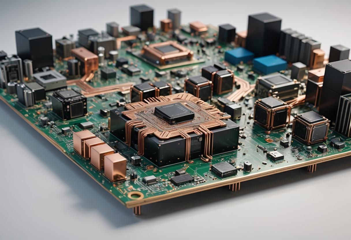 Cosmic Motherboard Cubes in a Cyberpunk Style