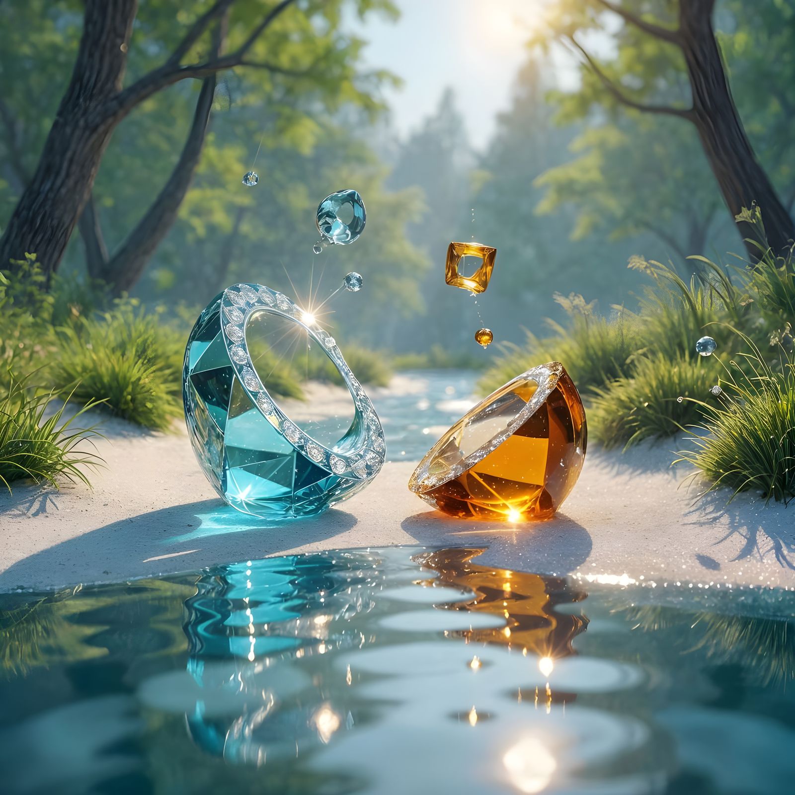 Surreal 3D Glass Pepper and Salt Collision