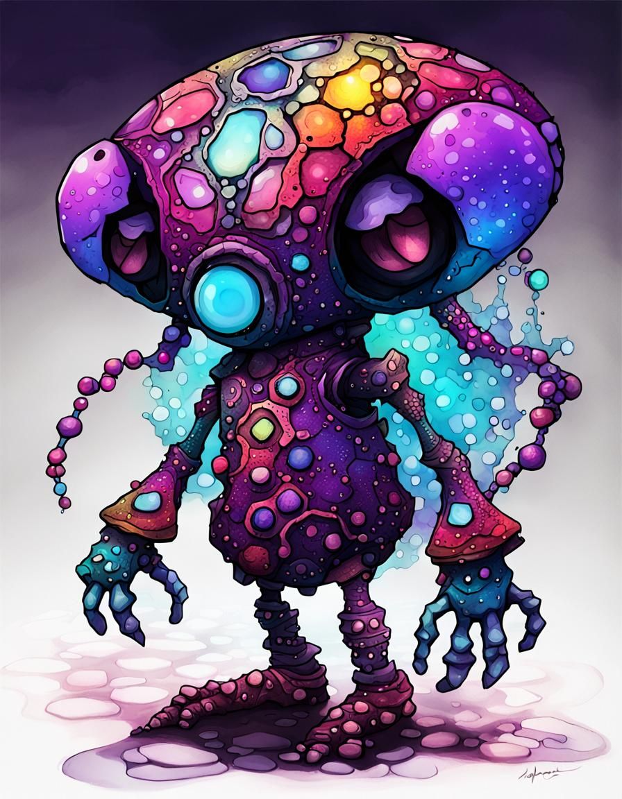 Myconid Dance Club Character Art in Cel-Shaded Style