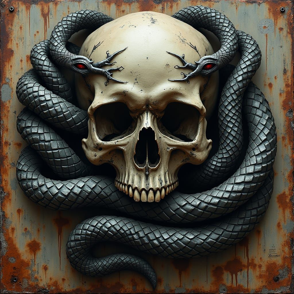 Gothic Metal Band Logo in Distressed Industrial Style