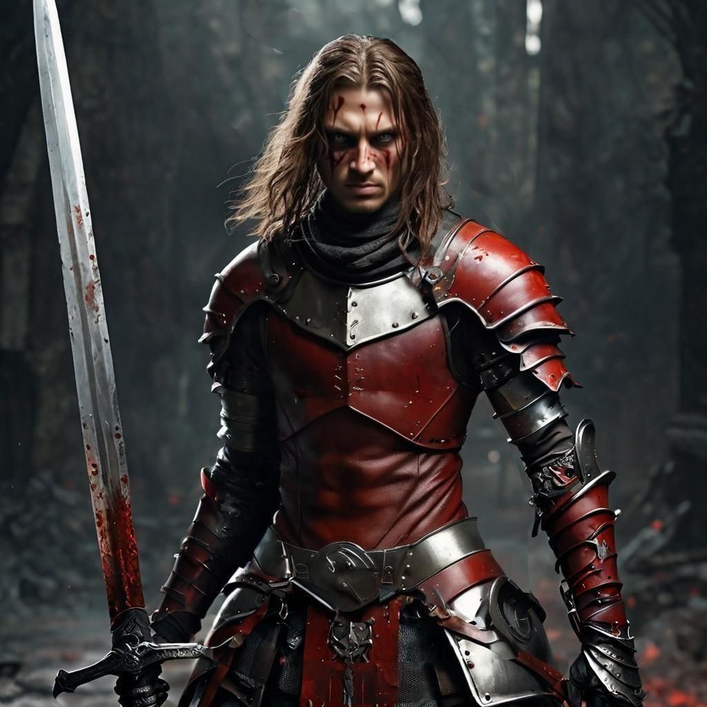 Bloody Warrior Girl: Knight with Swords