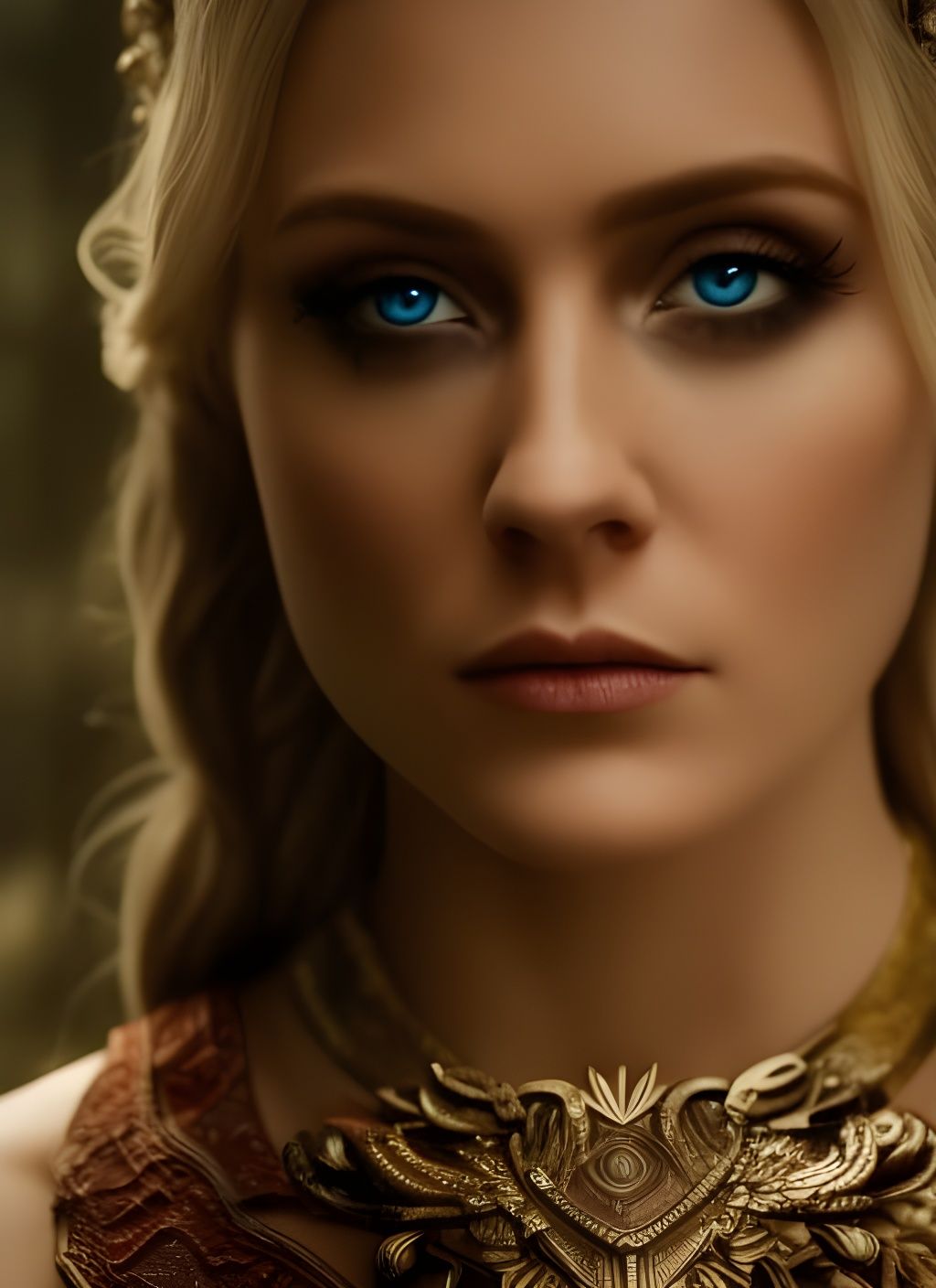 Cinematic Norse Goddess Hel in Dark Cave