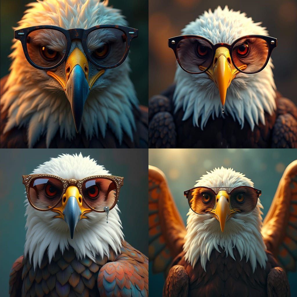 A close-up on the Eagles face with a soulful, Stevie Wonder-...
