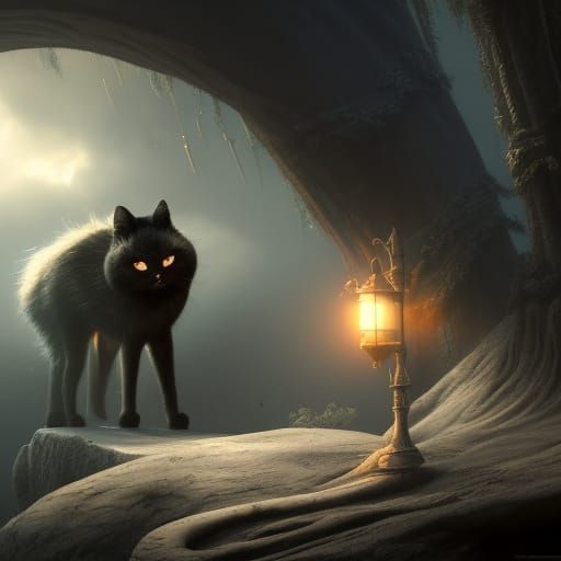 Black Cat in Boots: 3D Digital Art