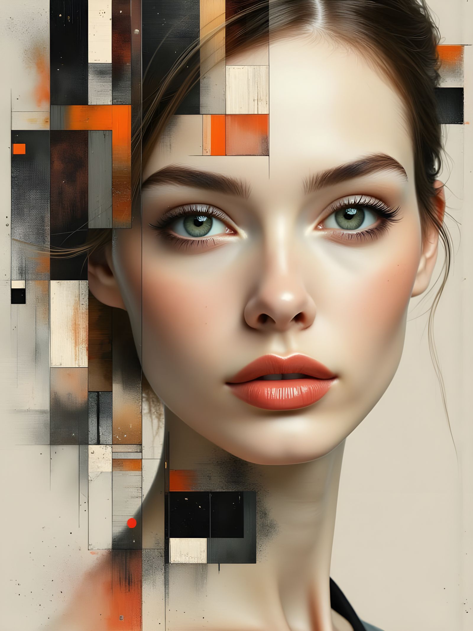 Simplified Portrait in Geometric Abstraction