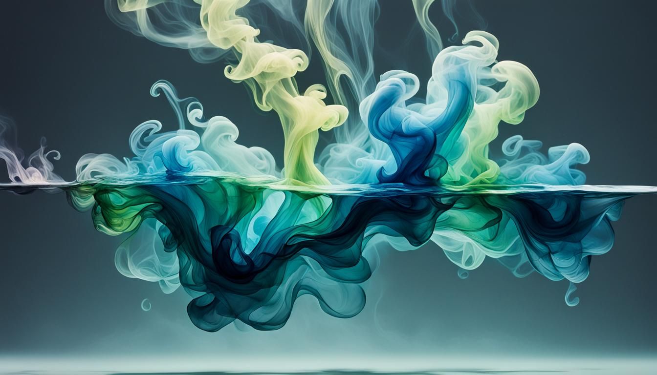 Dramatic Iridescent Smoke Reflection: Bio Art Experiment