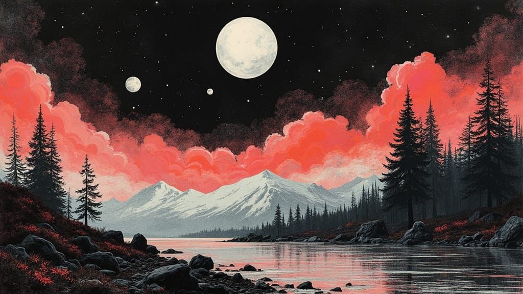 Cyberpunk Dreamscape under Darkening Skies