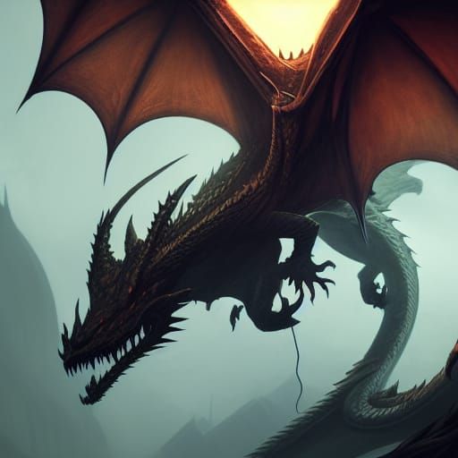 Epic Dragons in Dark Fantasy Concept Art
