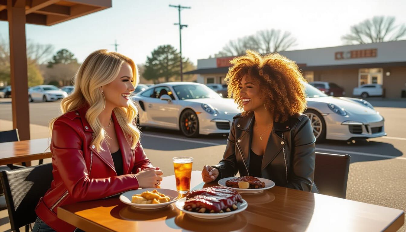 Friends Enjoying BBQ Feast in Comic Art Style