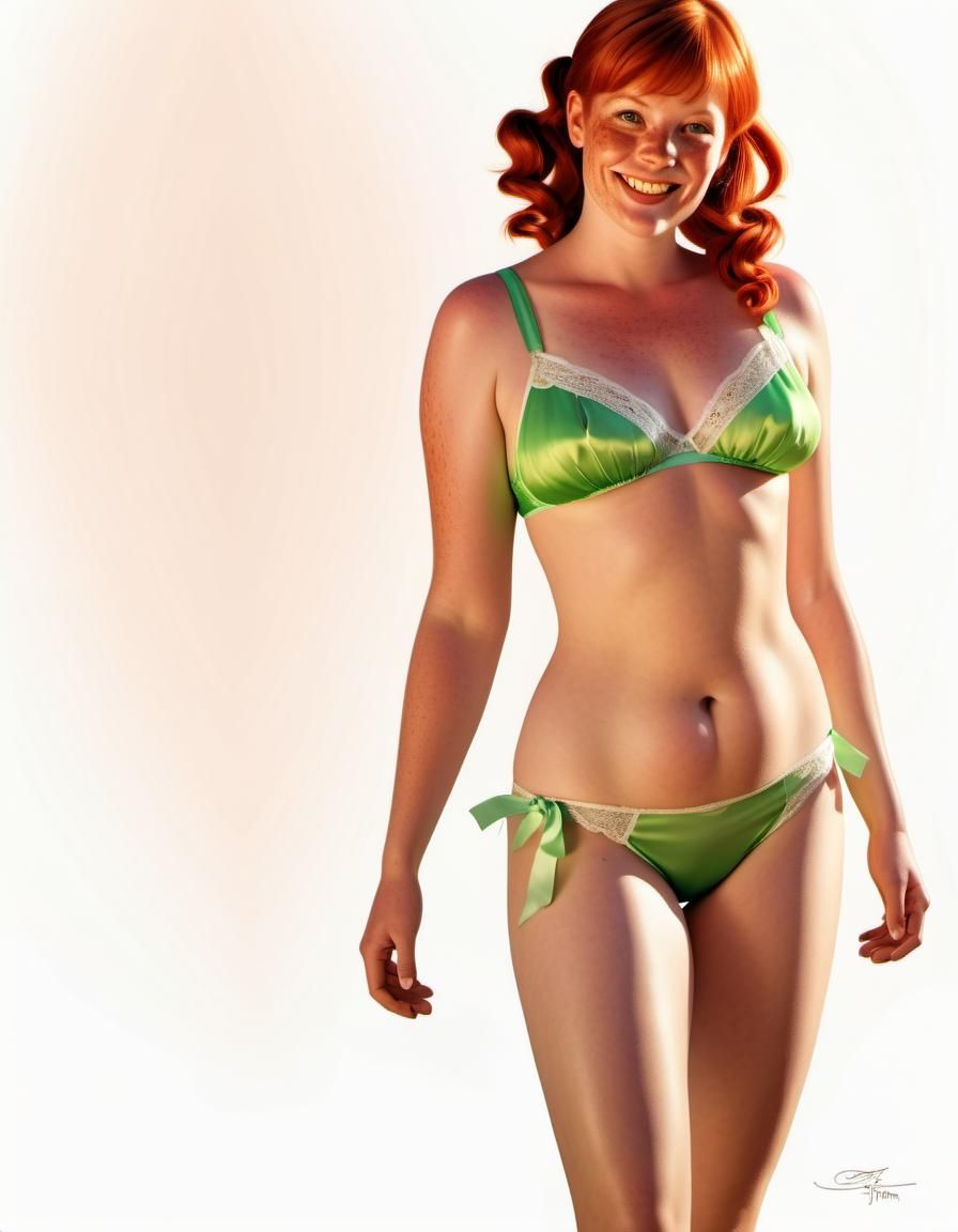 Woman with Red Hair in Chiaroscuro Lighting, Art Frahm Style