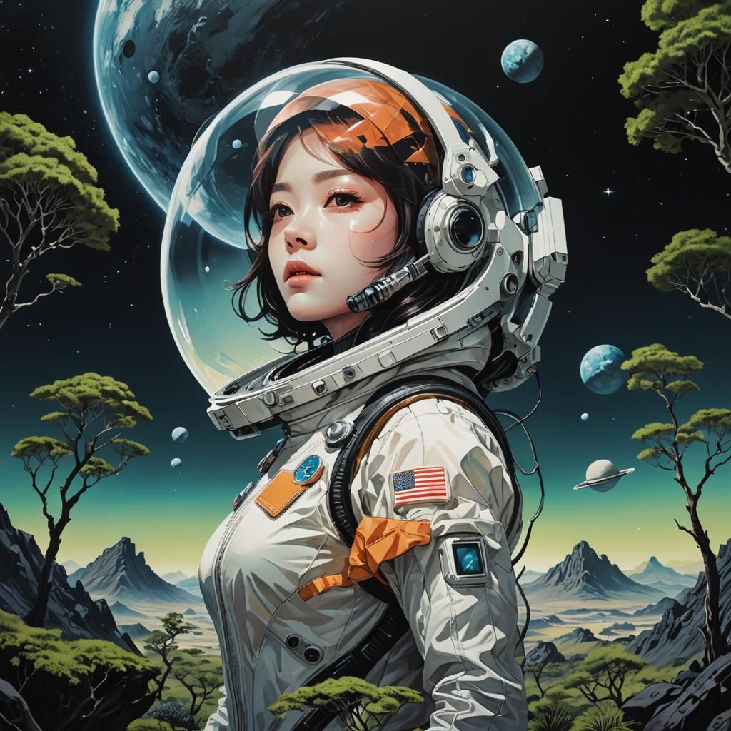 Anime astronaut portrait