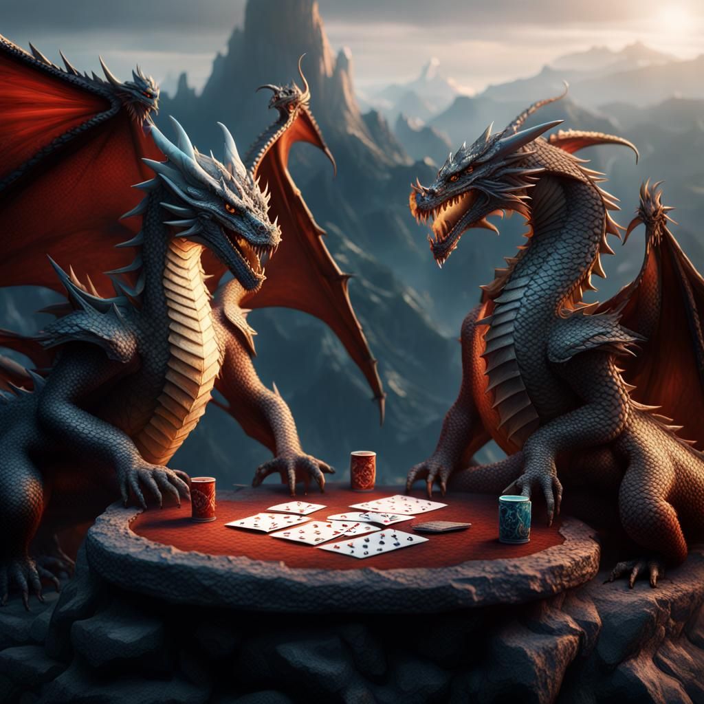 Dragons Playing Cards: Fantasy Concept Art