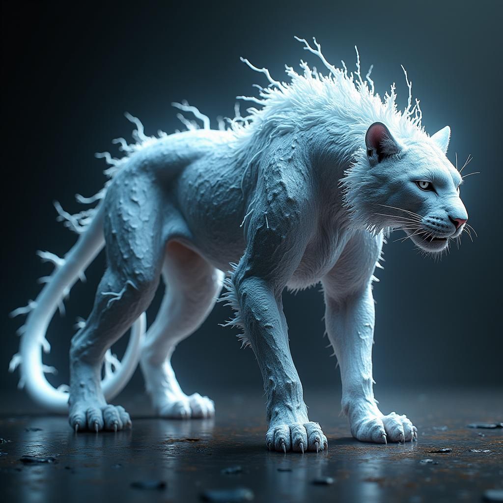 Demonic Panther in Rococo Armor, Hyperrealistic Rendering