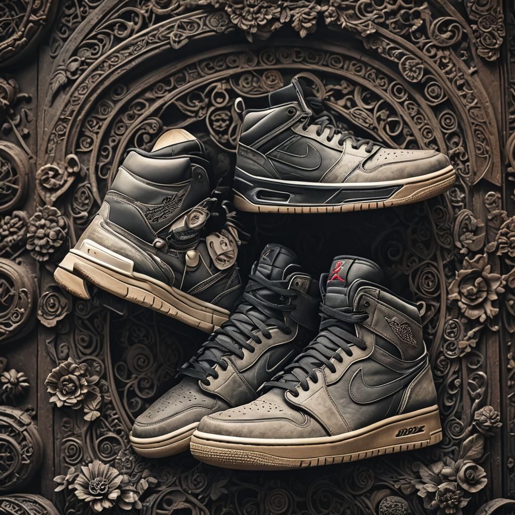 Hyperrealistic Jordans in Atmospheric Cinematic Style