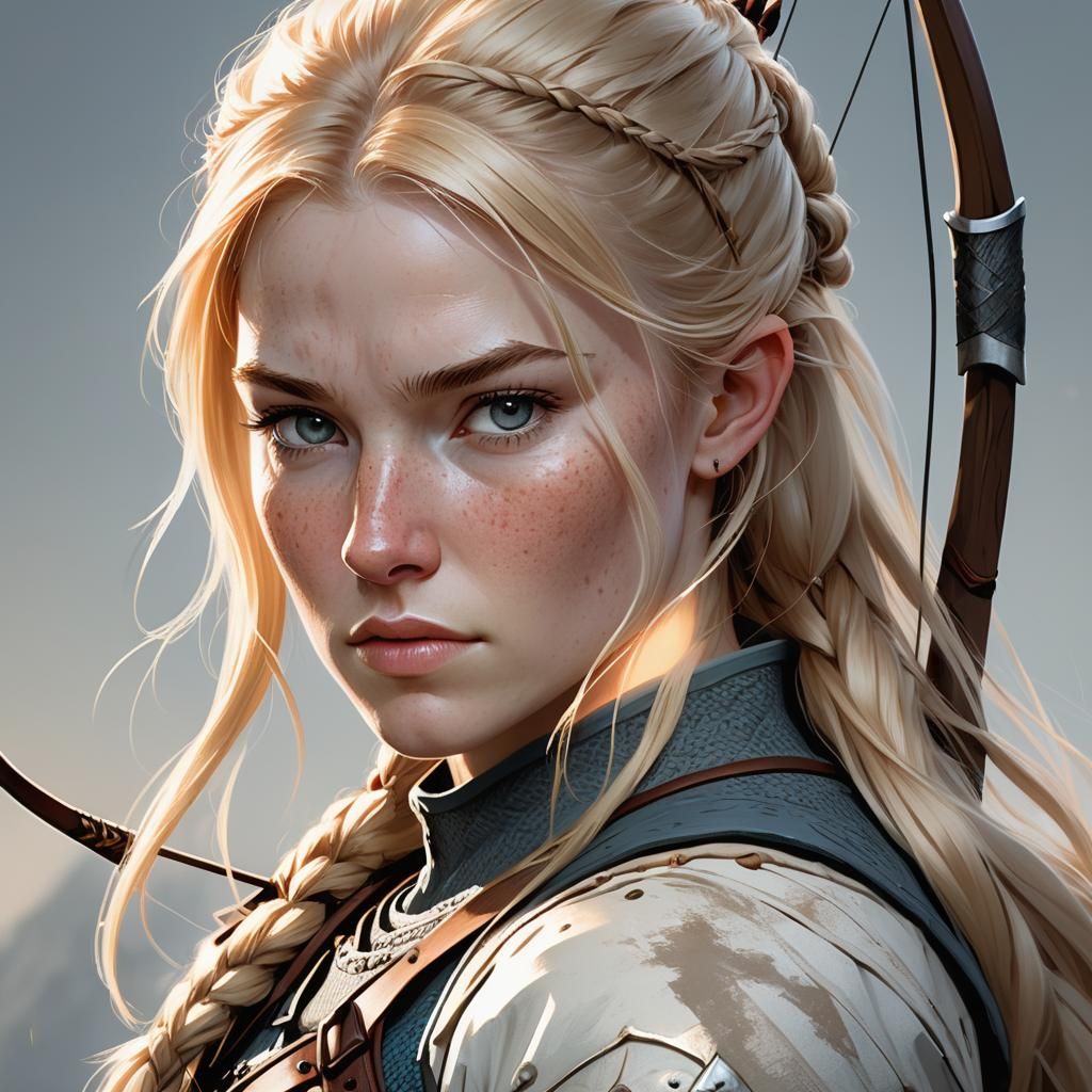 Viking Archer Concept Art Portrait in 8k