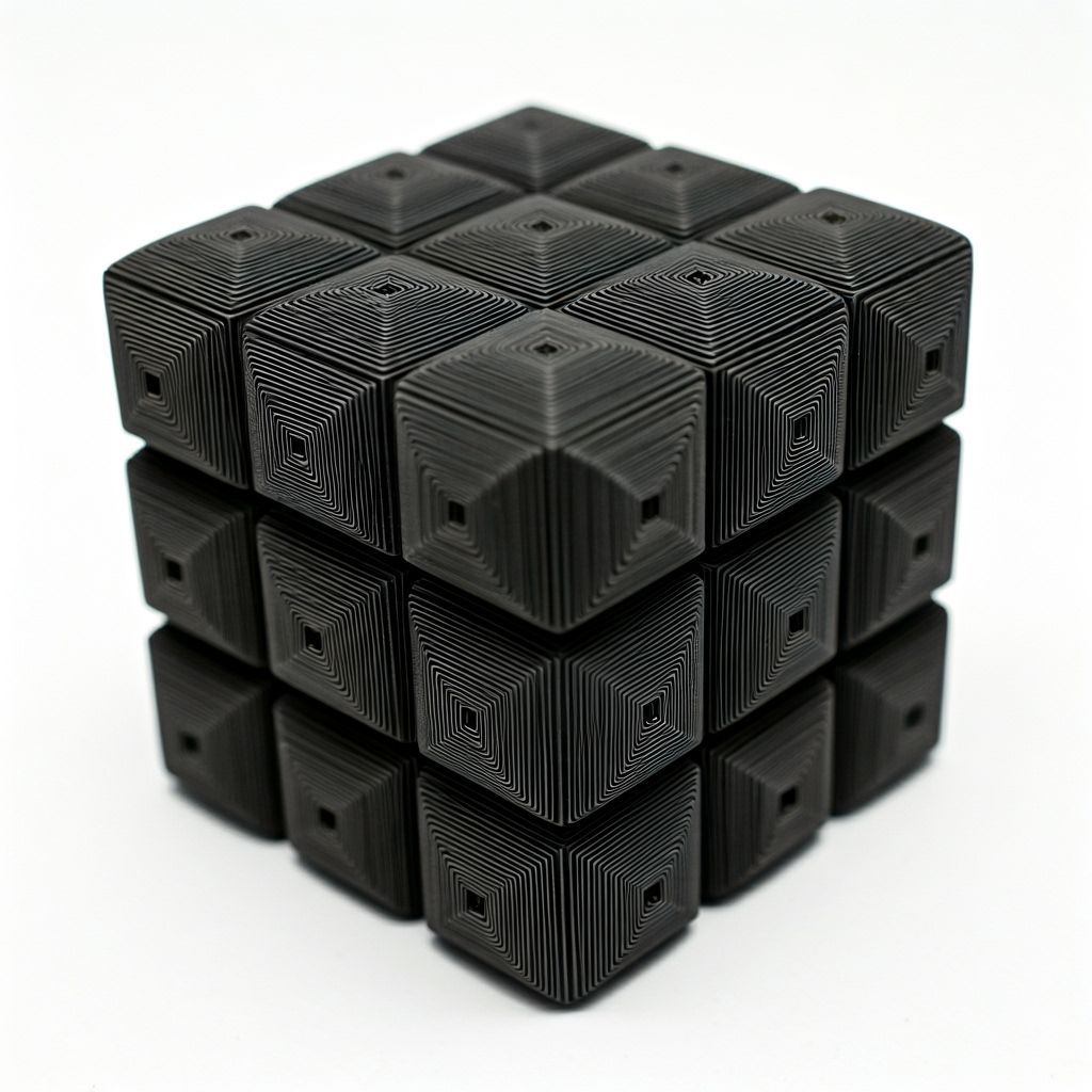 Paper Rubik's Cube in Minimalist Style