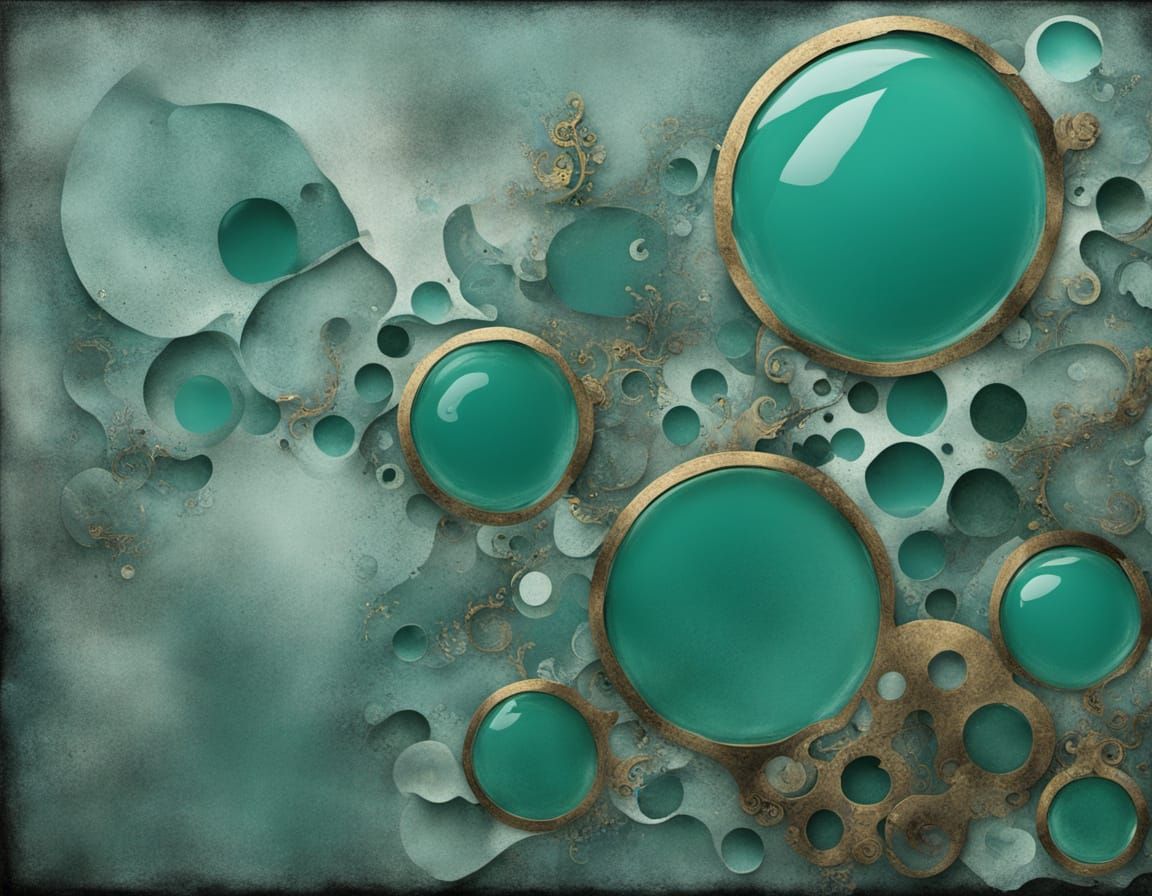 Abstract Bleak Brass Frozen Jade in Ultraminimalism