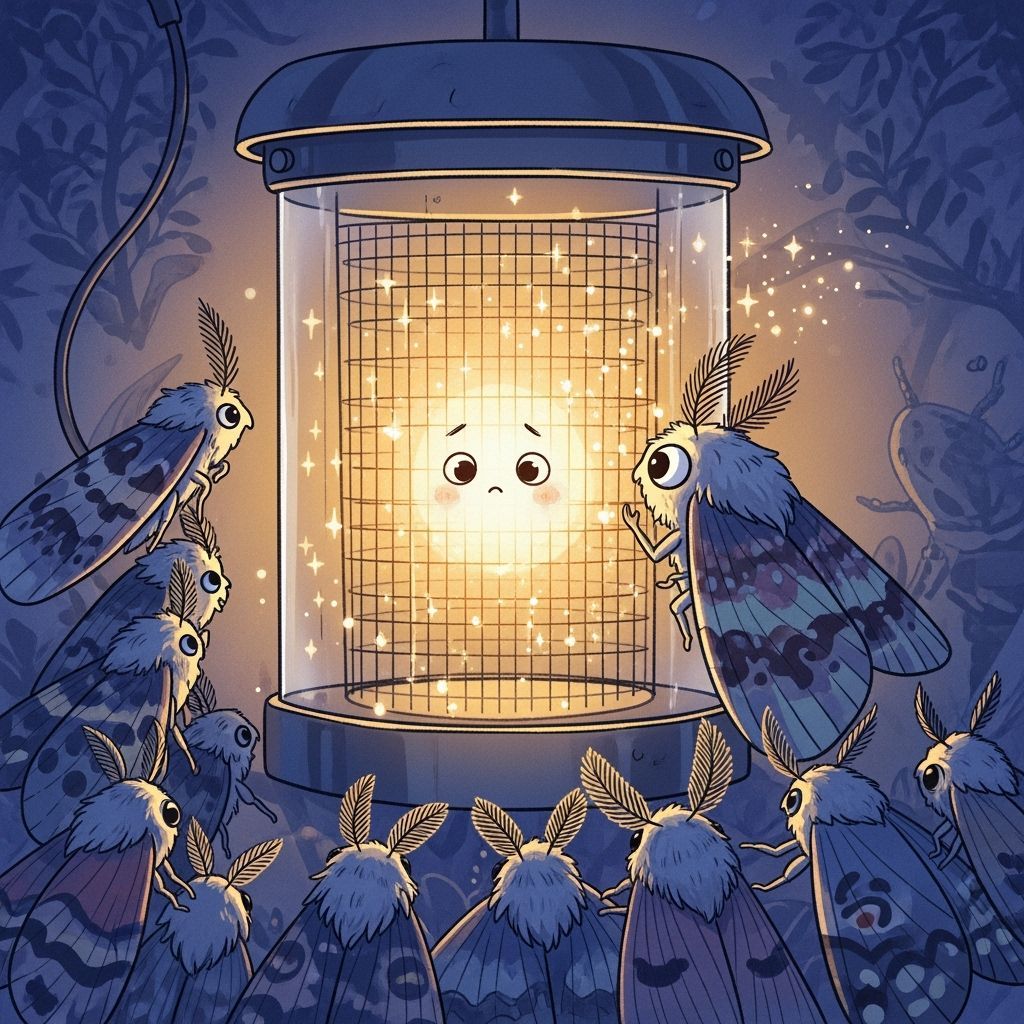Moths Gather Around Storytelling Bug Zapper