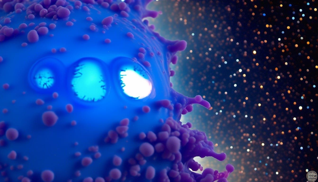 Happy Bioluminescent Slime Blob Portrait