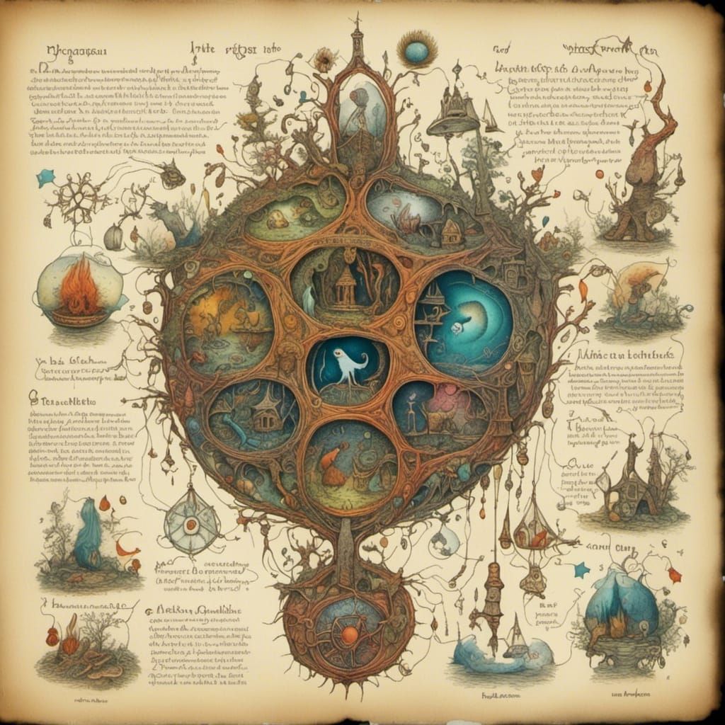 Amoeba as Witch's Familiar in Celtic Knotwork