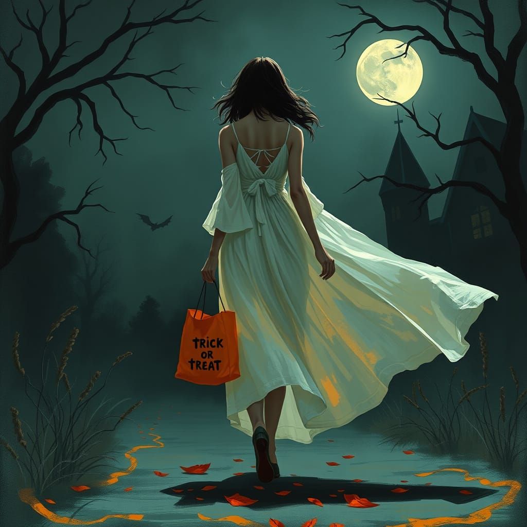 Ethereal Halloween Night Scene