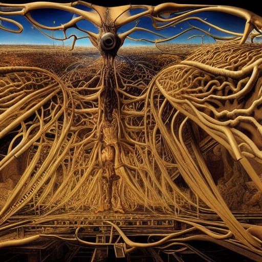 Human Nervous System Construction in Dali Style