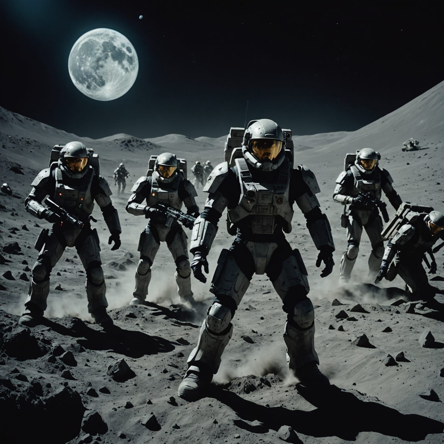 Epic Battle of Mech Marines vs Alien Soldiers on the Dark Si...