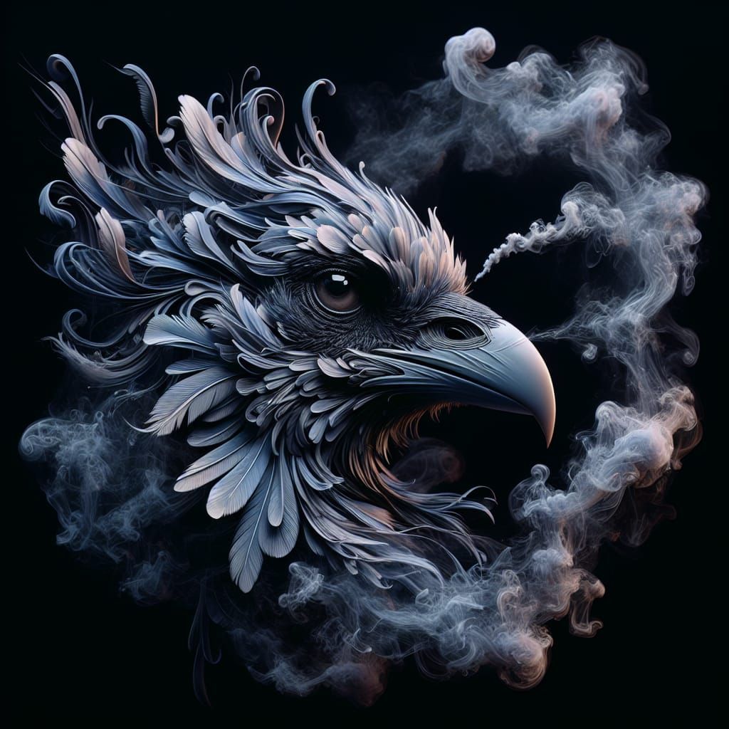 Smoked Bird Face Rendered for 3D Game