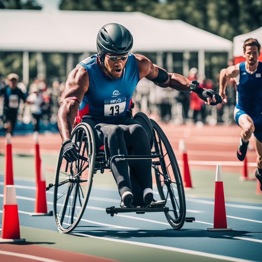 Victorious Para-Athlete in Wheelchair Race
