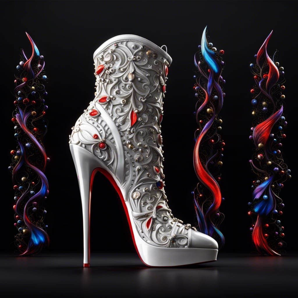 White high heel boots