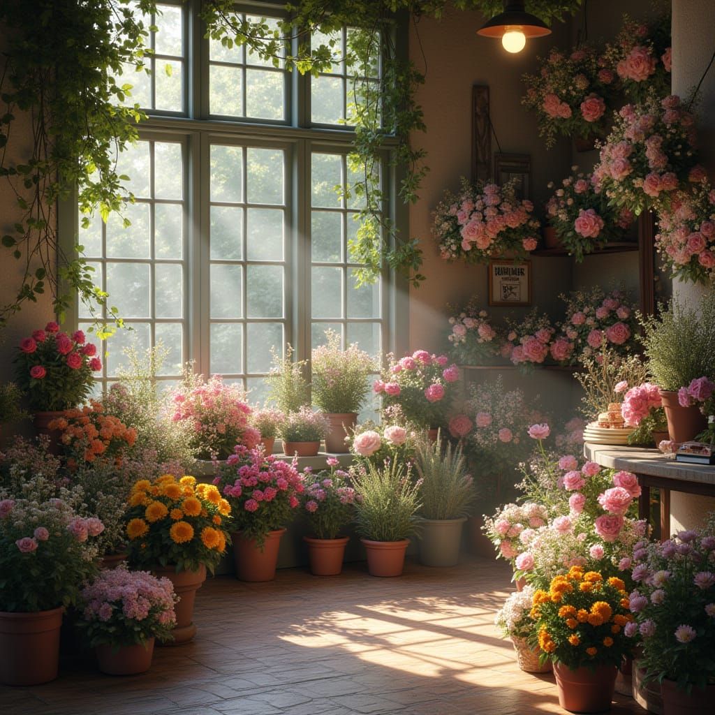 Vibrant Floral Paradise in Hyperrealistic Style