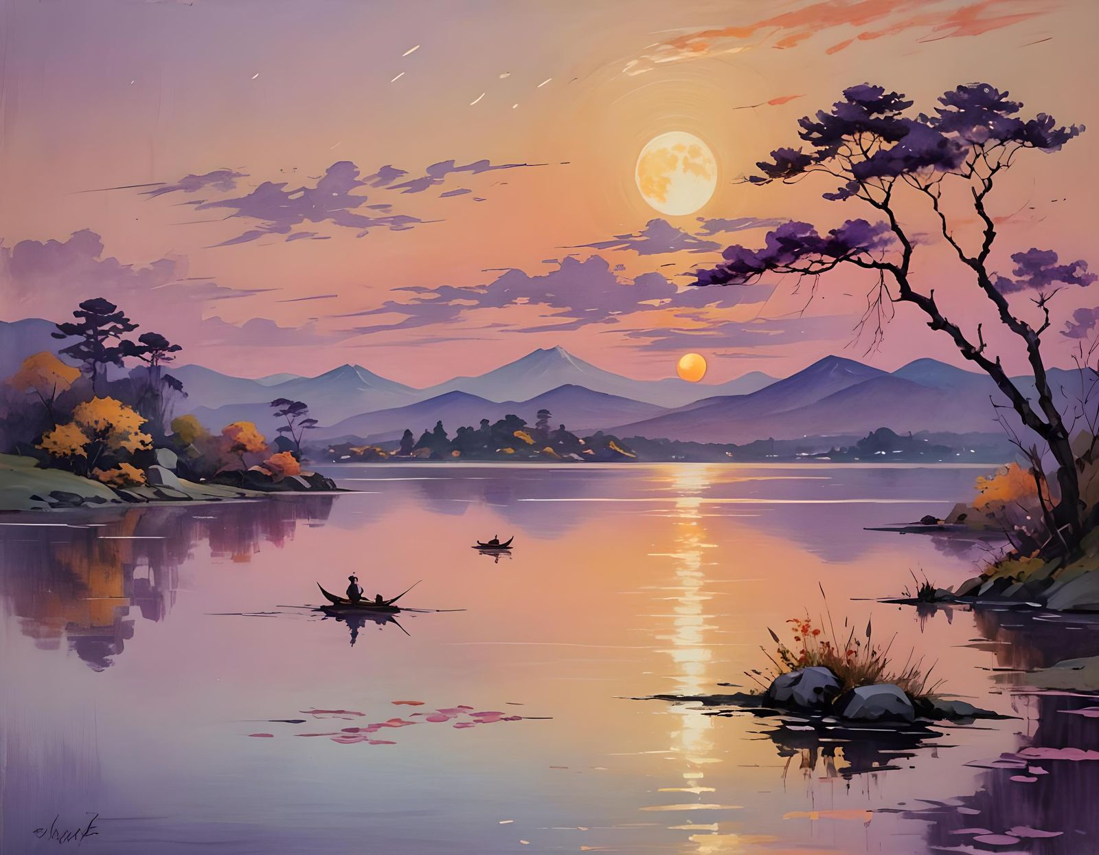 Sunset Lake: Alla Prima Oil Painting in Pastel Colors