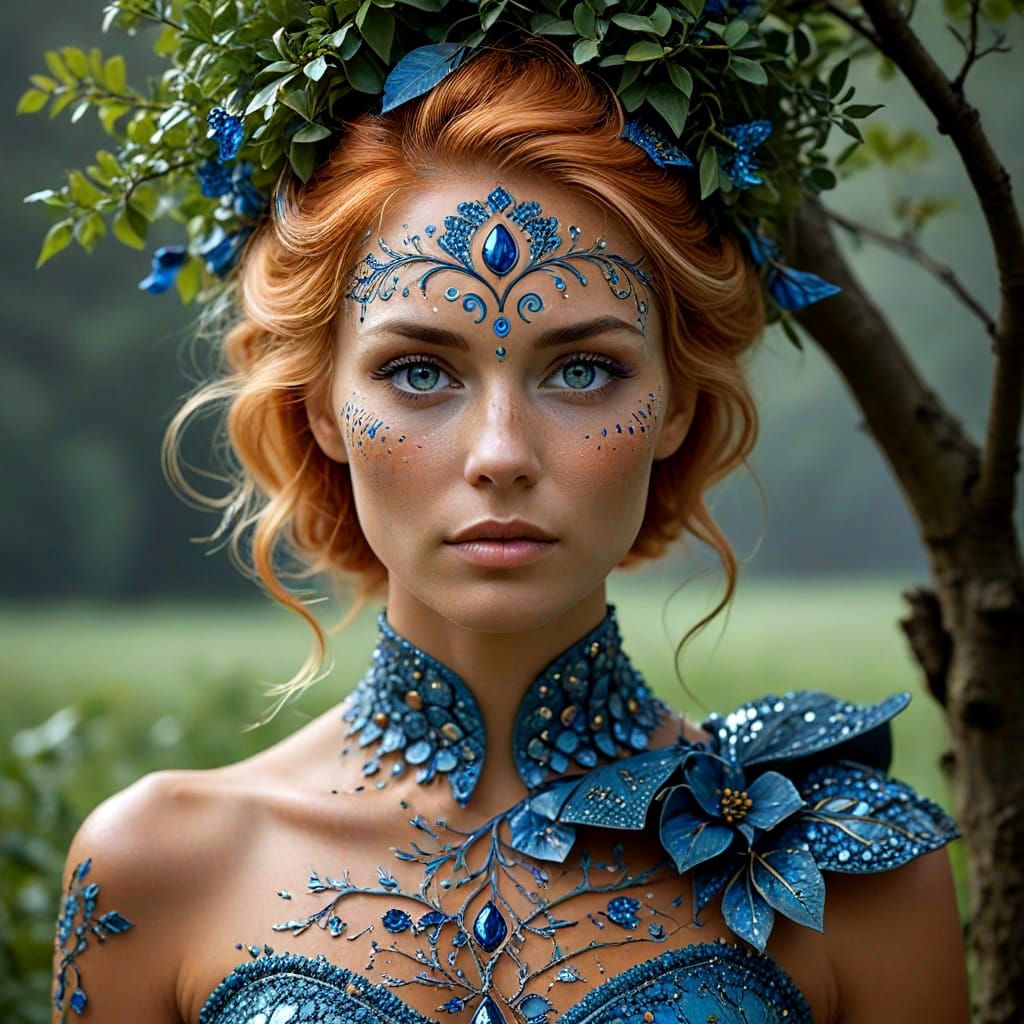 Ethereal Tree of Life in Vibrant Terracotta Landscape