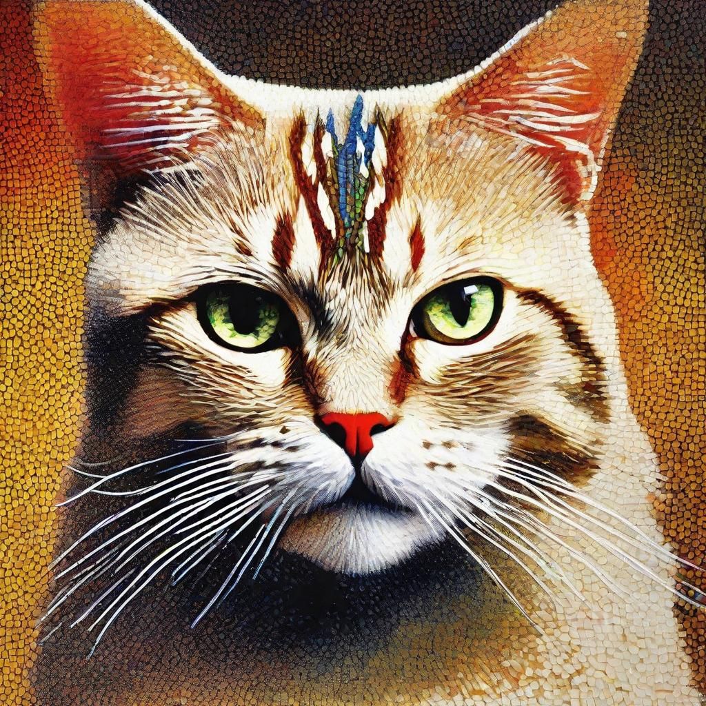 Pointillistic Cat Destroys Devil's Scooter