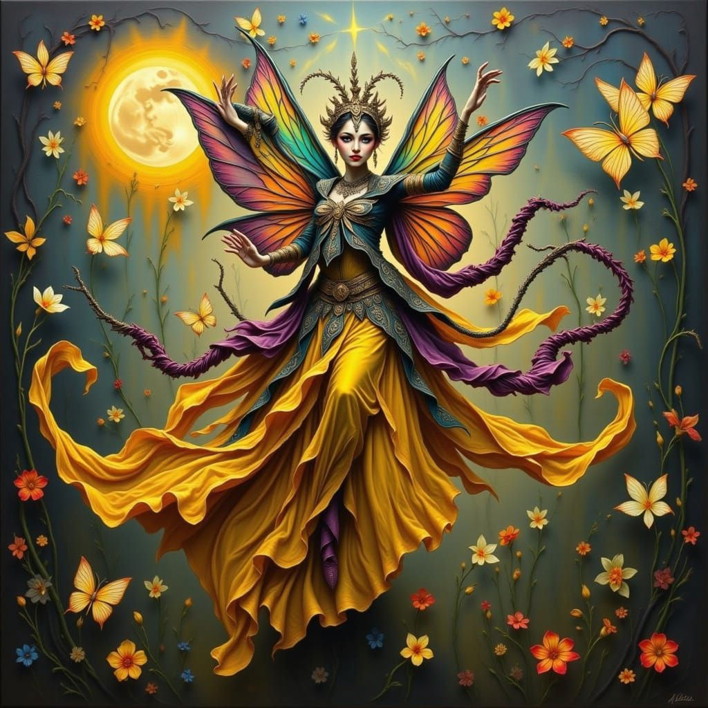 Masked Mardi Gras Fairy Dancing for Tips