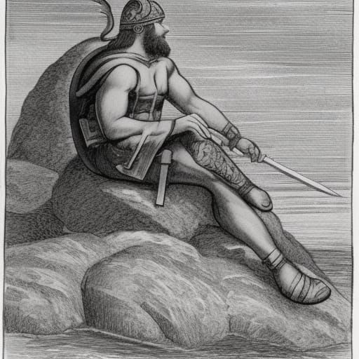 Viking with minked legg