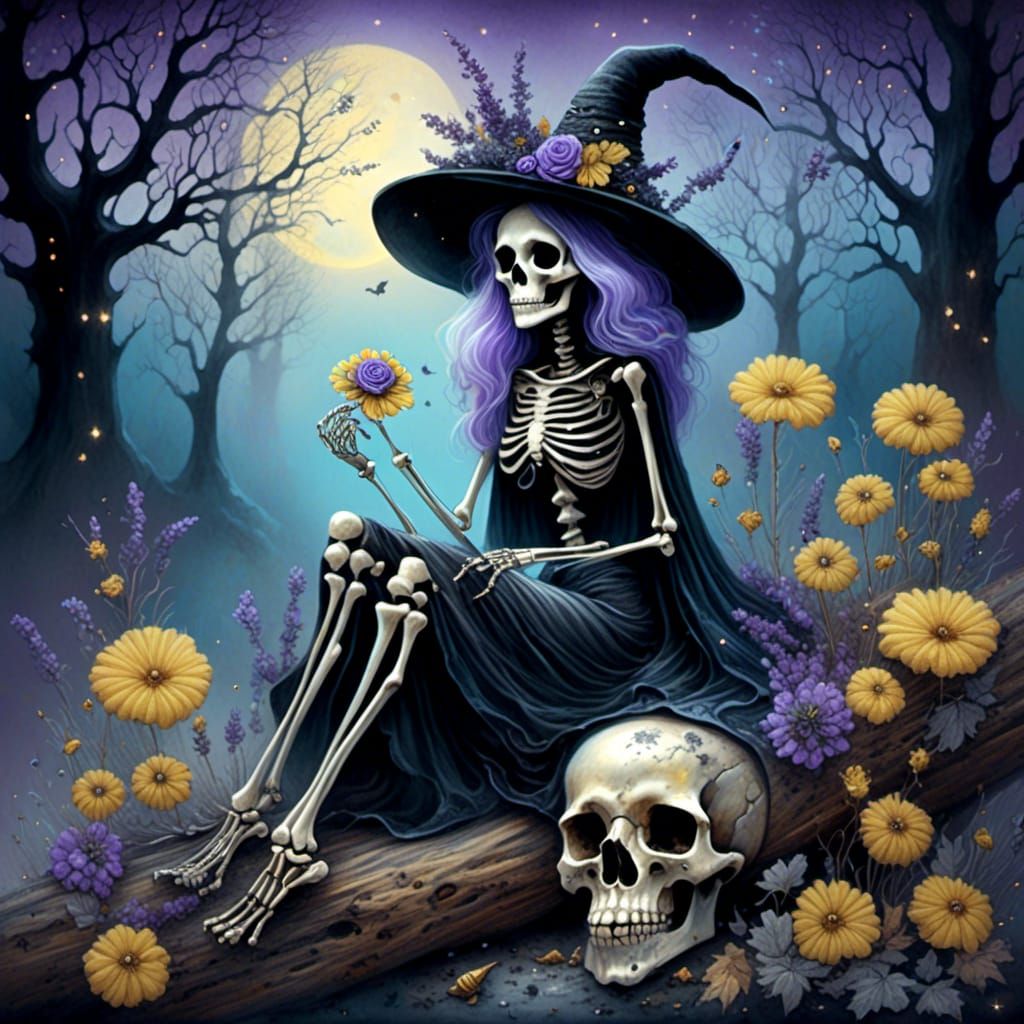 <lora:WITCHES and more:1.0>ultra detailed, whimsical half sk...