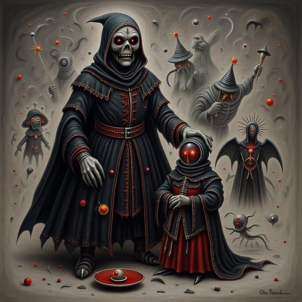 Evil Medieval Dark Voodoo Illustration