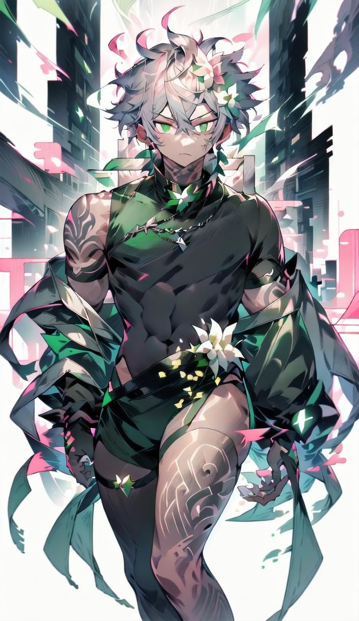 Buff Male Mage with Floral Time Magic